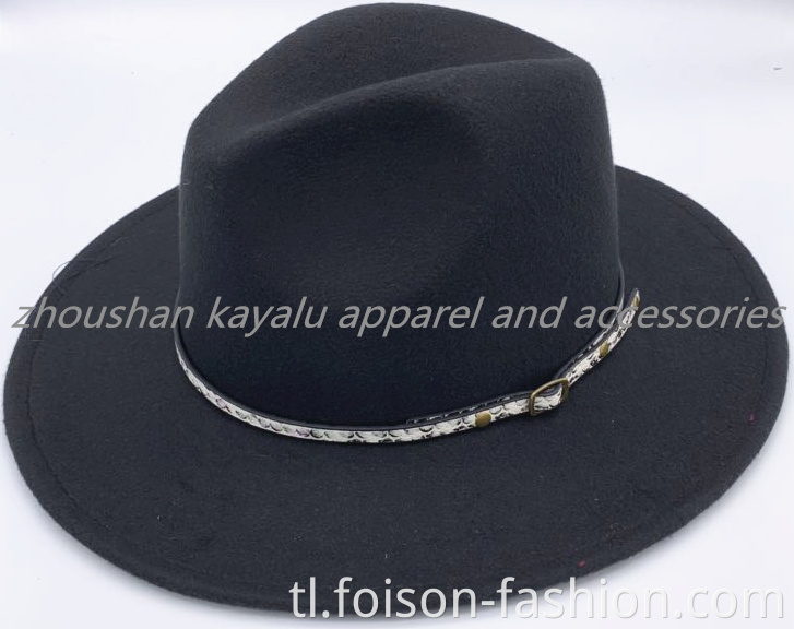 New Style Black Ladies Felt Cap Finalize The Cap Polyester5